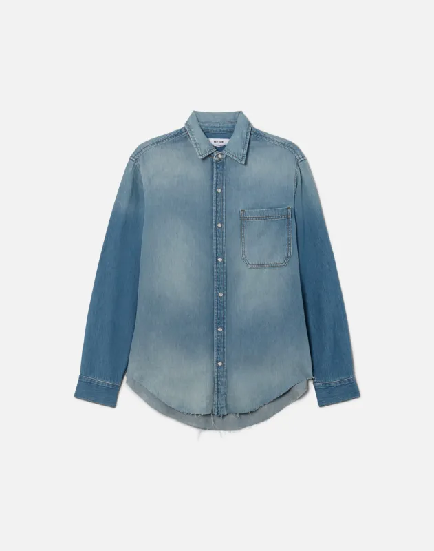 Easy Denim Shirt - Aged Worn Blue sold by Re/Done