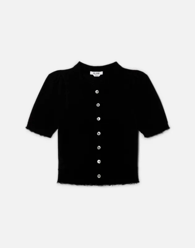 The Drift Cashmere Cardigan - Black made by Re/Done