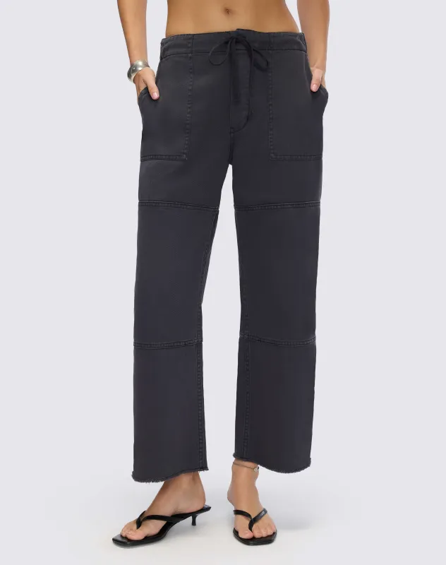 Beach Pant Crop - Washed Black sold by Re/Done