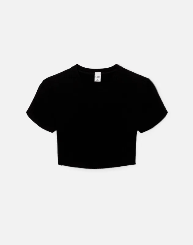 Cropped 60s Slim Tee - Black sold by Re/Done