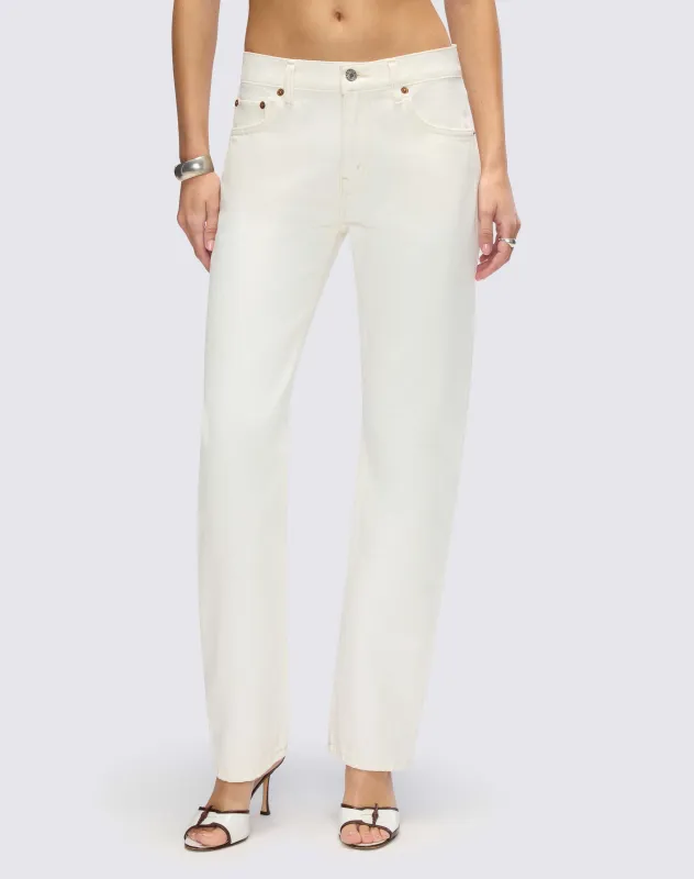 Mid Rise Blondie Crop - Crema sold by Re/Done