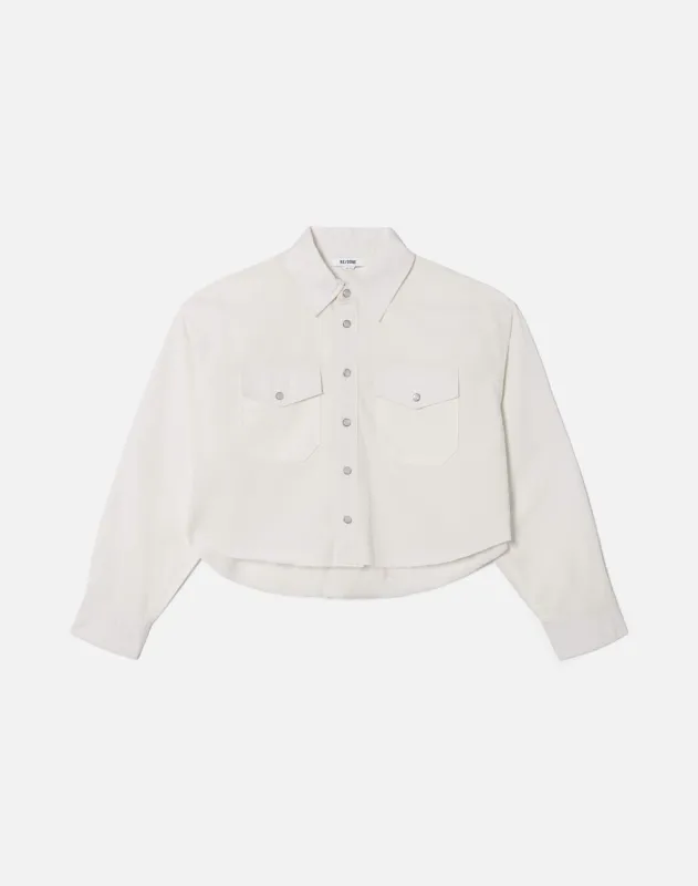 Camper Crop Shirt - Blanco made by Re/Done