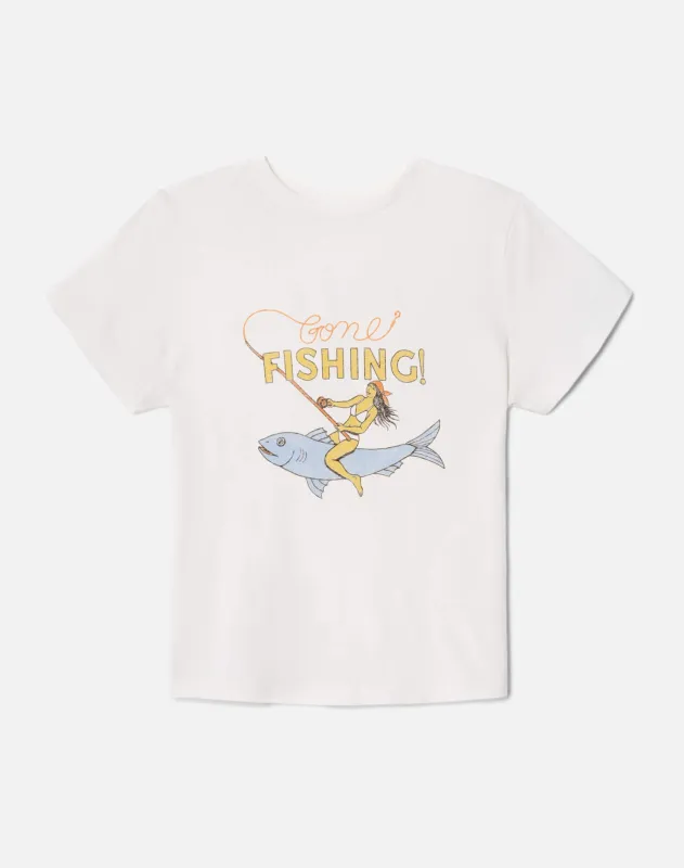 Boyfriend "Fishing" Tee - Vintage White sold by Re/Done
