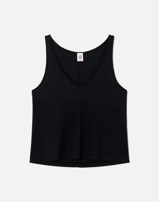 Hanes Slim V Neck Tank - Vintage Black sold by Re/Done