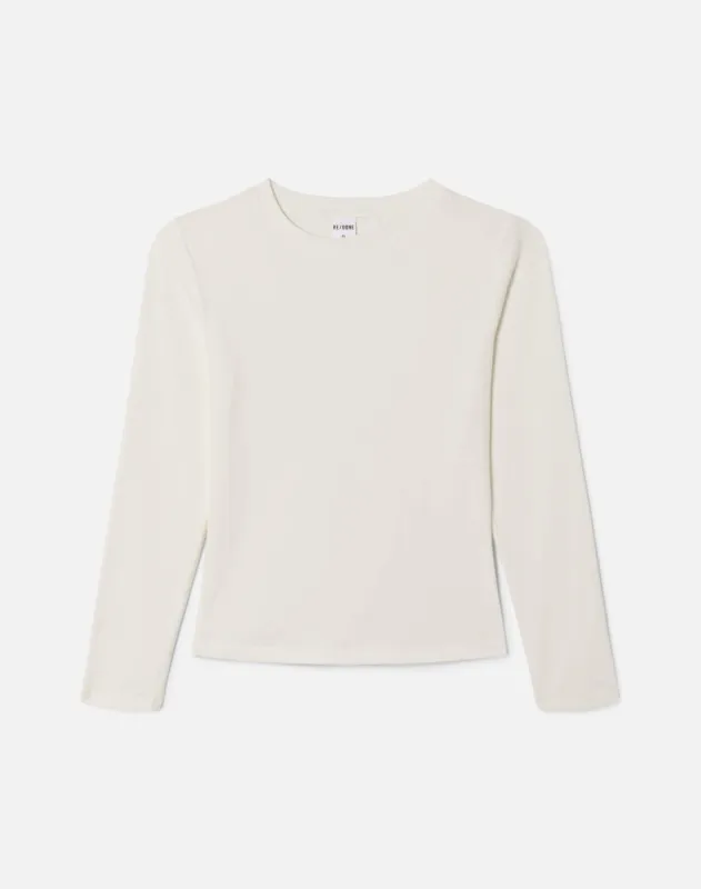 Quarter Sleeve Slim Tee - Vintage White made by Re/Done