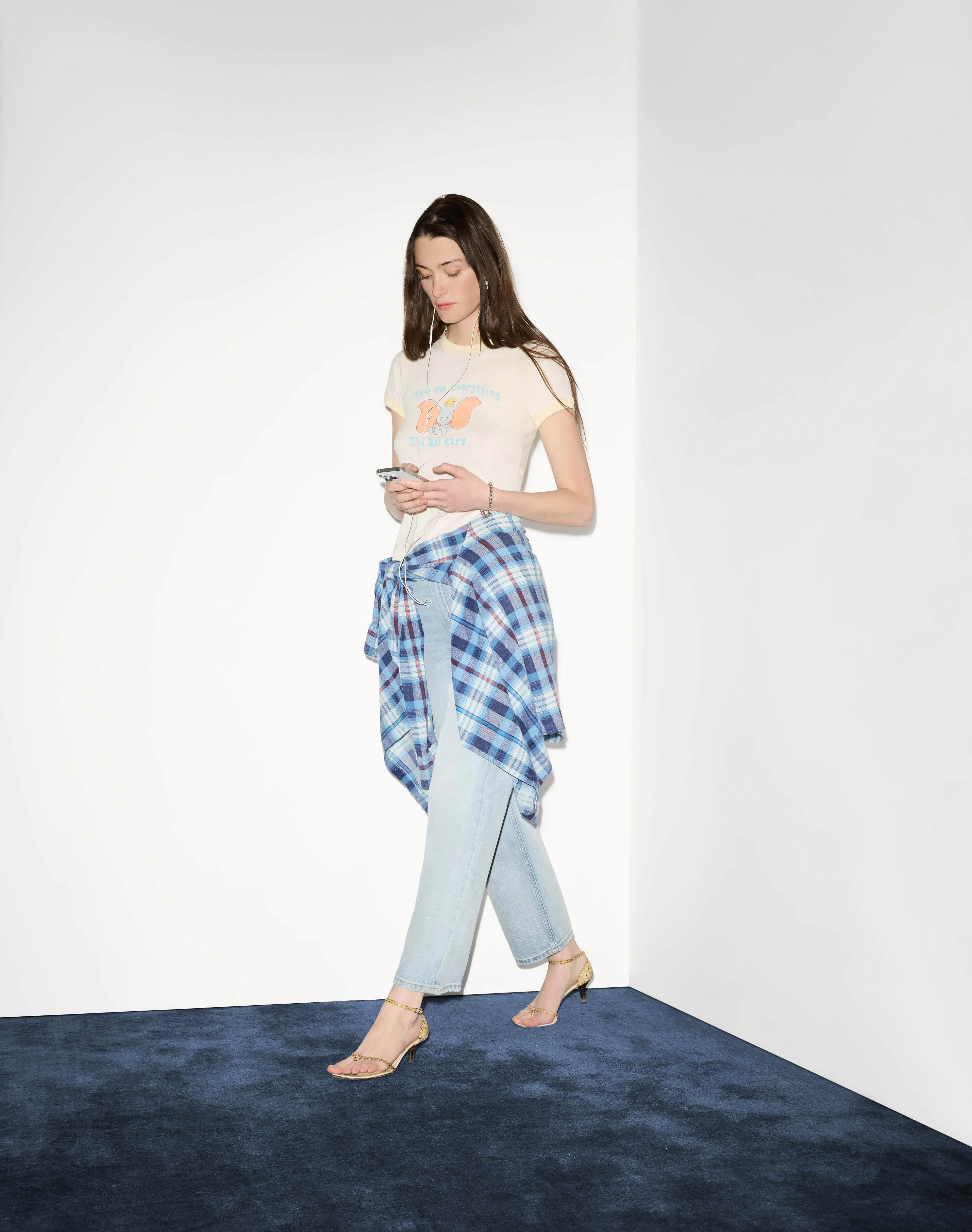 60s Slim Ringer "Dumbo" Tee - Vintage White With Shortbread sold by Re/Done product image thumbnail 4