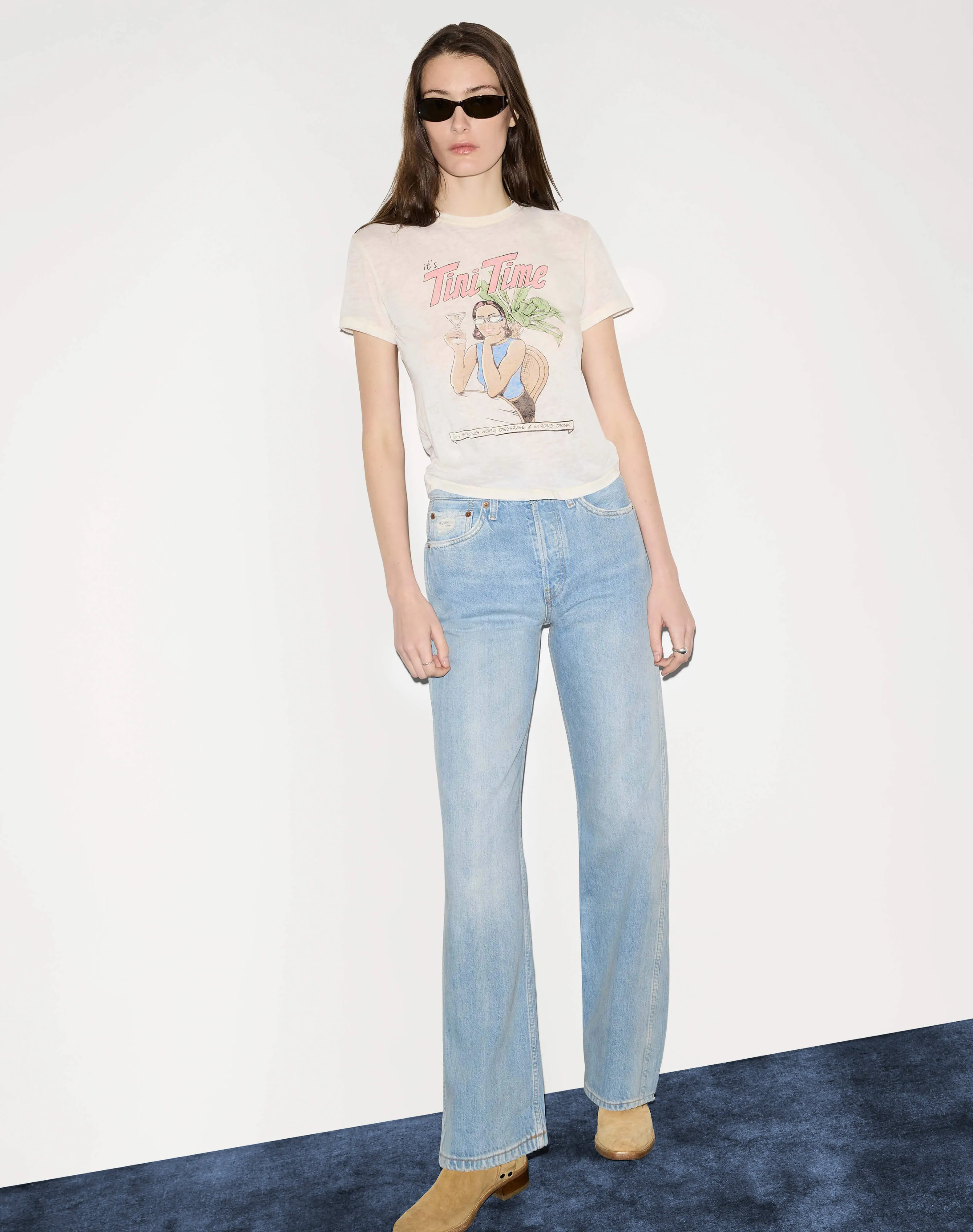 Classic "Tini Time" Tee Vintage White sold by Re/Done product image thumbnail 3