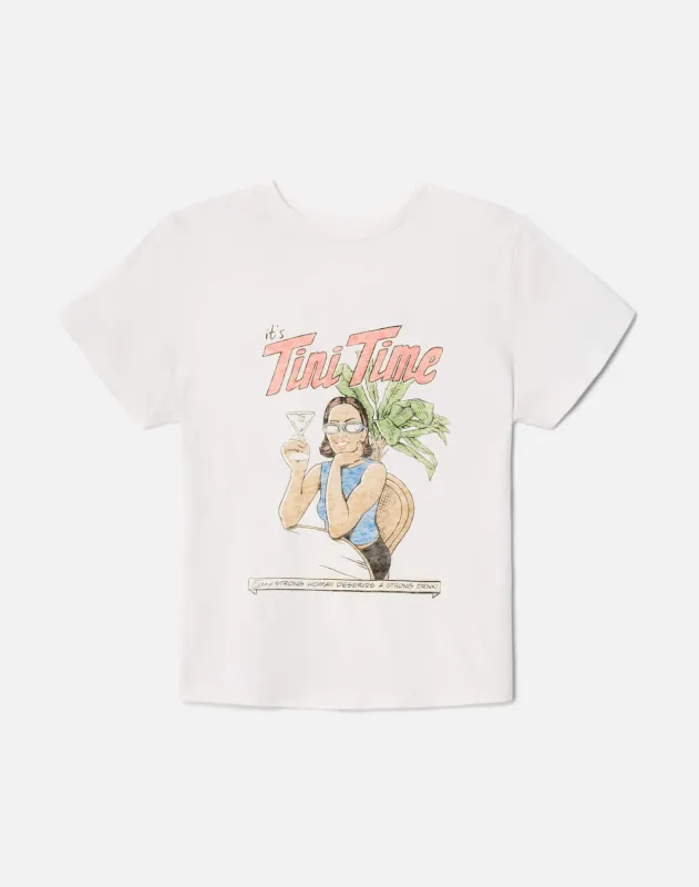 Classic "Tini Time" Tee Vintage White sold by Re/Done