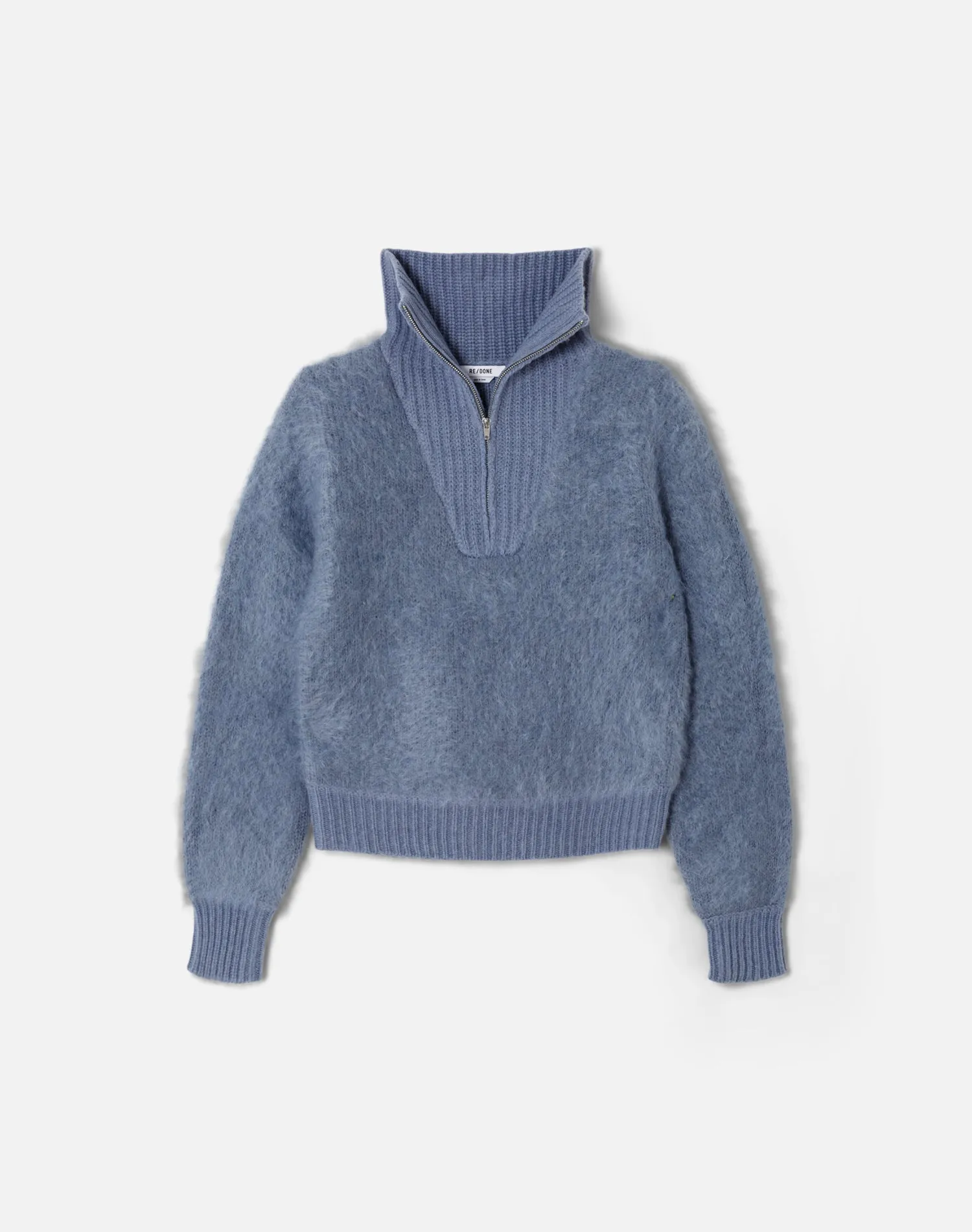 Zip Mock Pullover - Light Blue sold by Re/Done