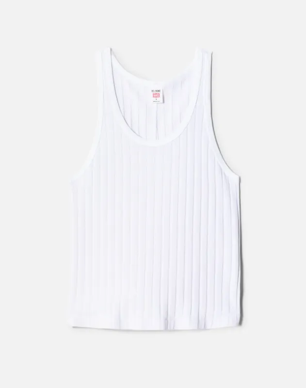 Hanes 60s Hemp Tank - Optic White made by Re/Done