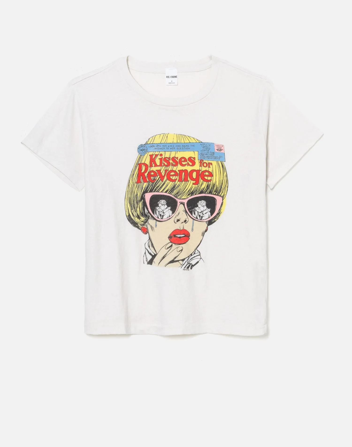 Classic Tee Kisses For Revenge - Vintage White sold by Re/Done