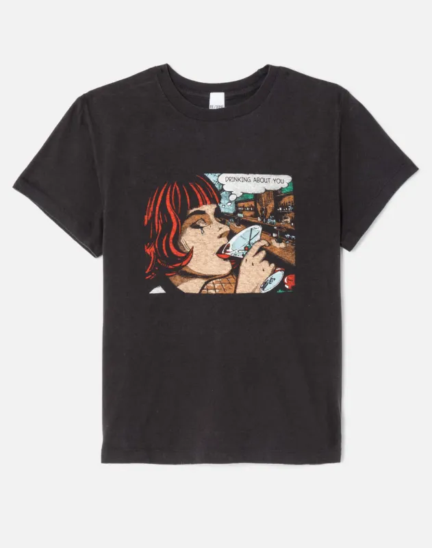 Classic Tee Drinking About You - Washed Black made by Re/Done