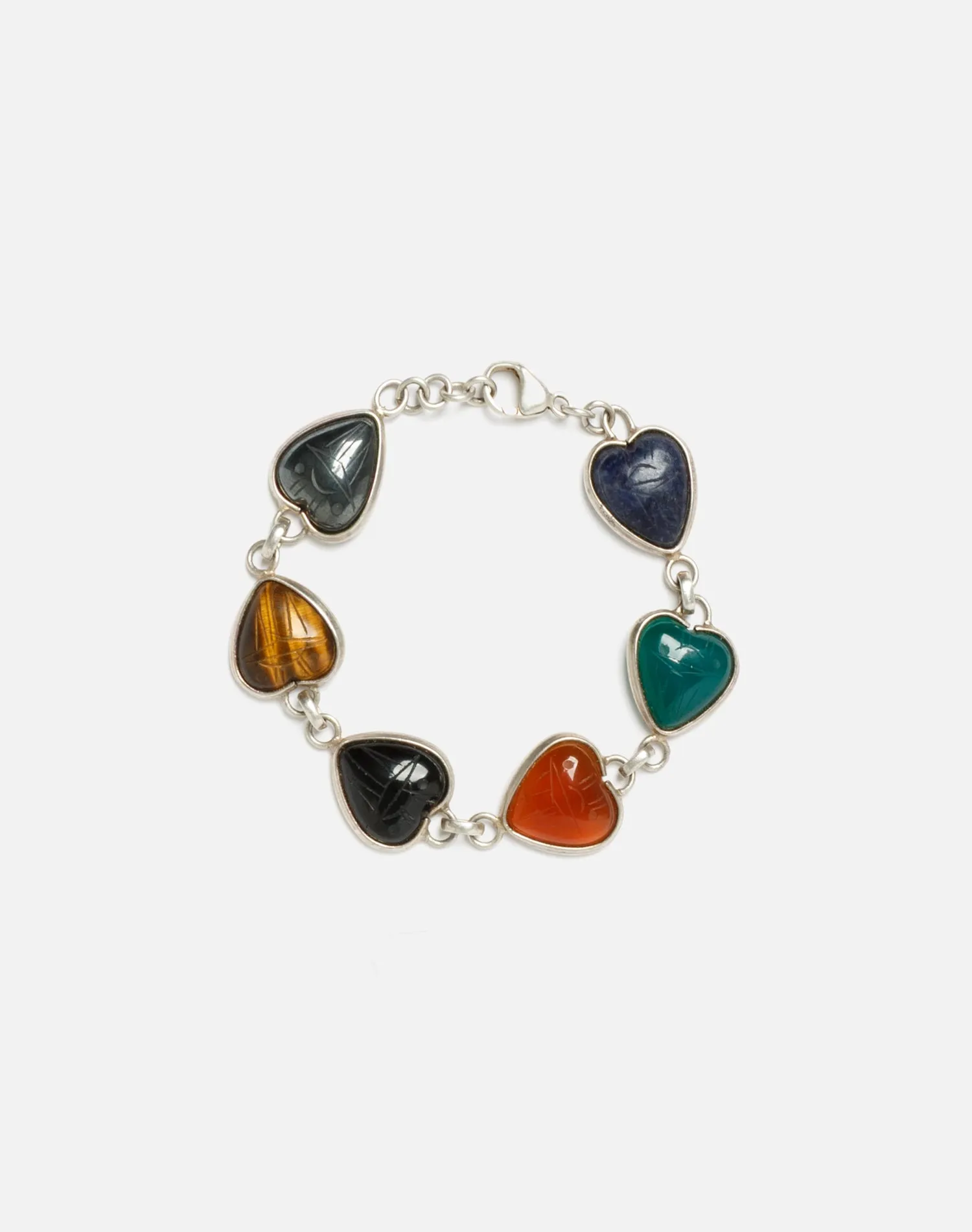 30s Scarab Gemstone and Sterling Silver Bracelet - #14 sold by Re/Done