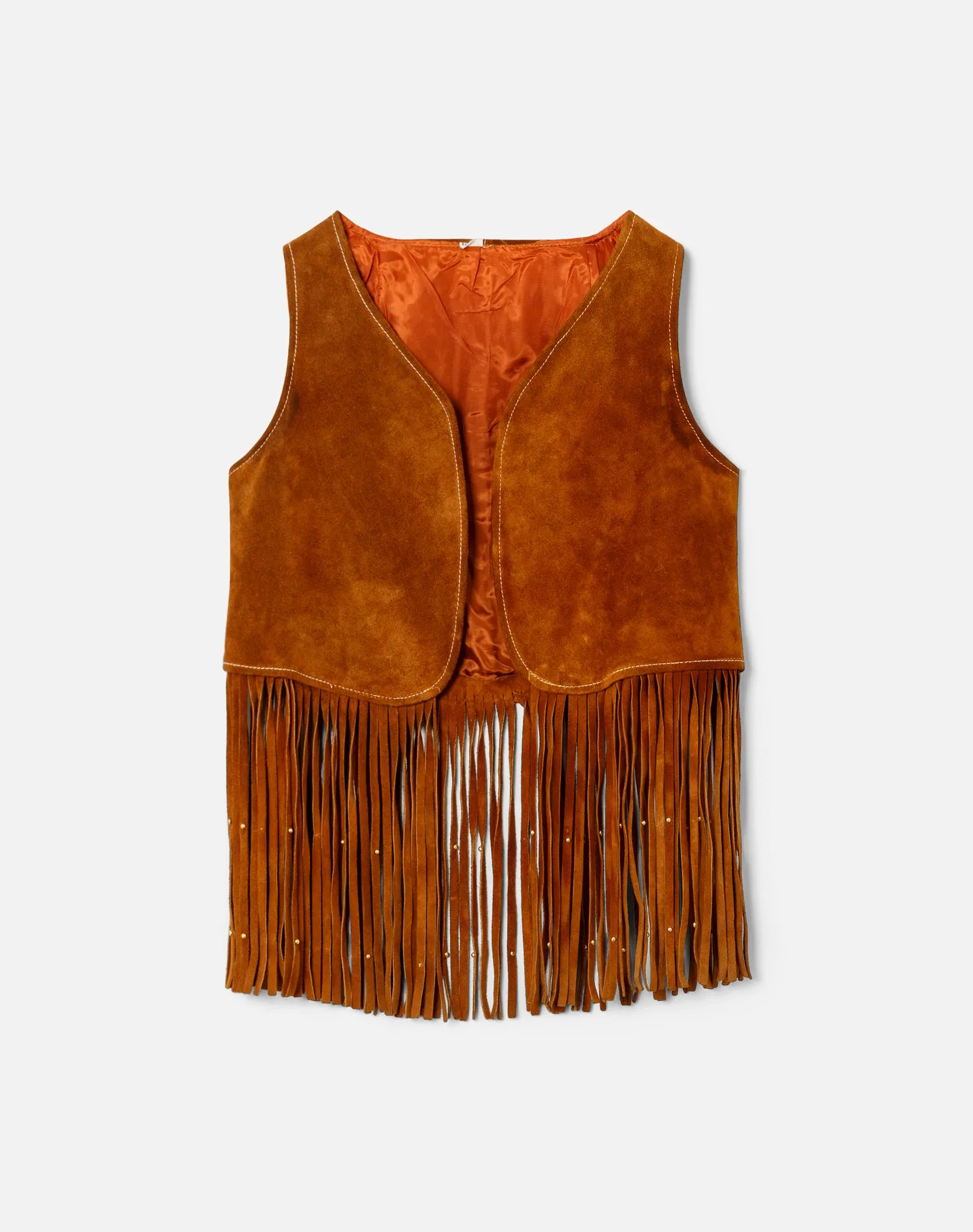 70s Suede Fringe Vest -#25 sold by Re/Done