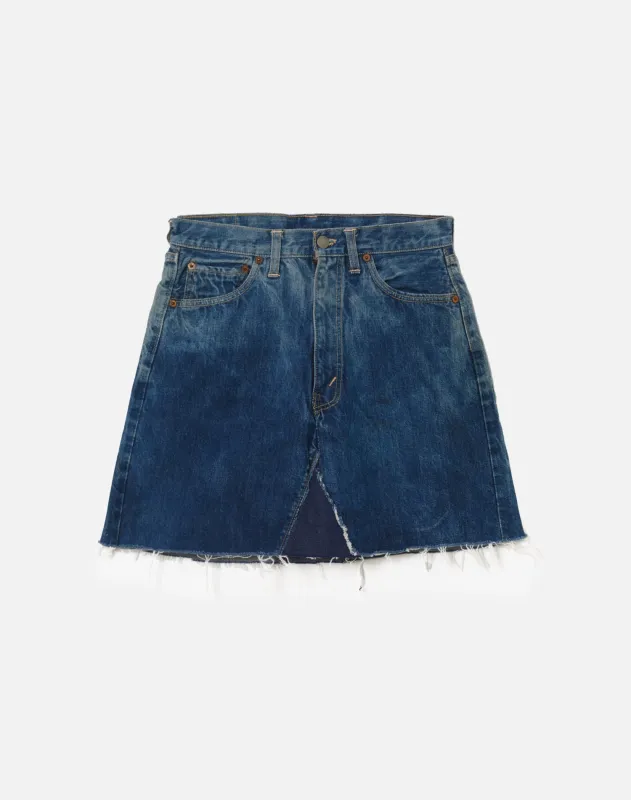 60s Big E Single Stitch Selvedge Cut Off Mini Skirt Levi's made by Re/Done