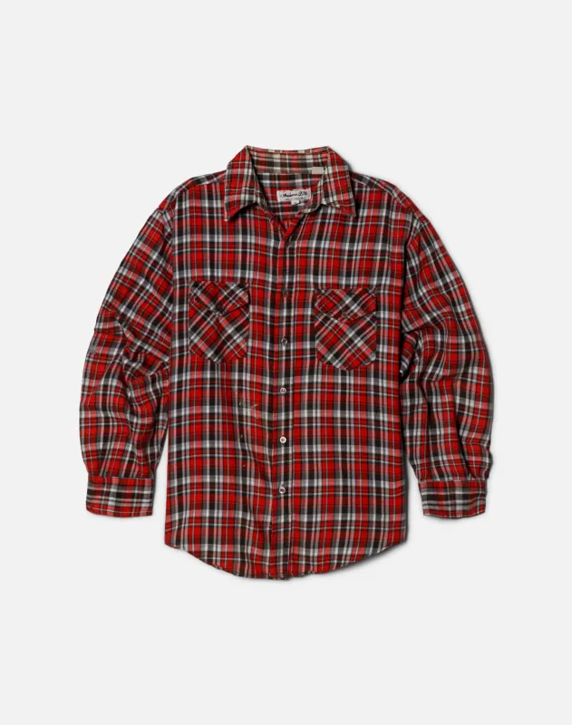 80s Flannel Shirt -#1200 made by Re/Done