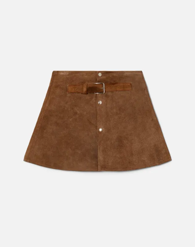 70s Suede Skirt -#1268 made by Re/Done