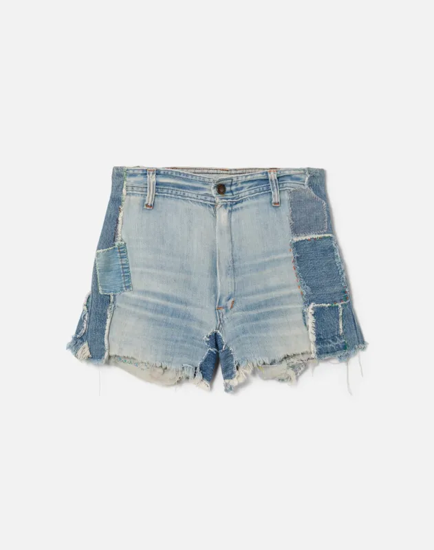 70s Patchwork Denim Short -#1263 made by Re/Done