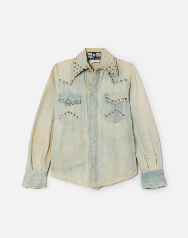 70s Studded Denim Pearl Snap Shirt -#1262 made by Re/Done