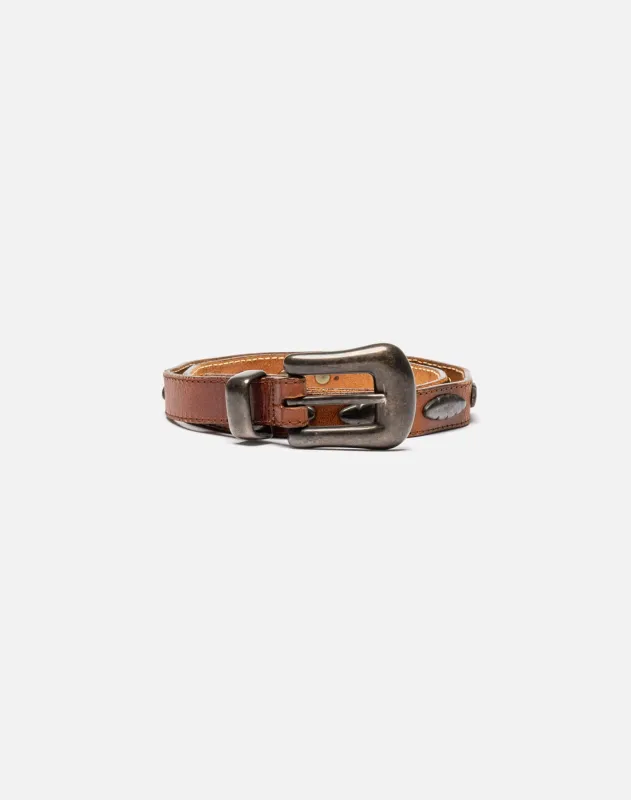 80s Concho Leather Belt -#1191 made by Re/Done