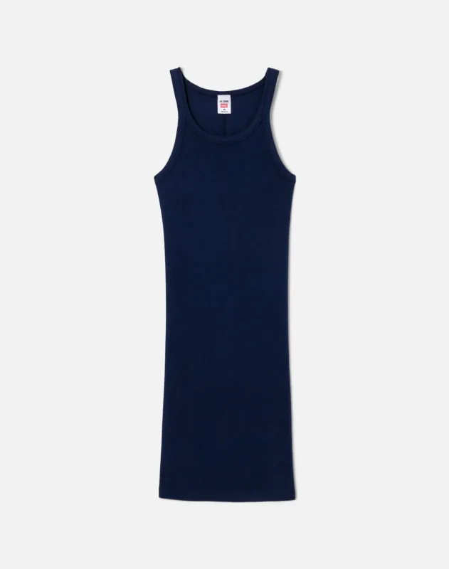 Ribbed Tank Mini Dress - Vintage Navy made by Hanes