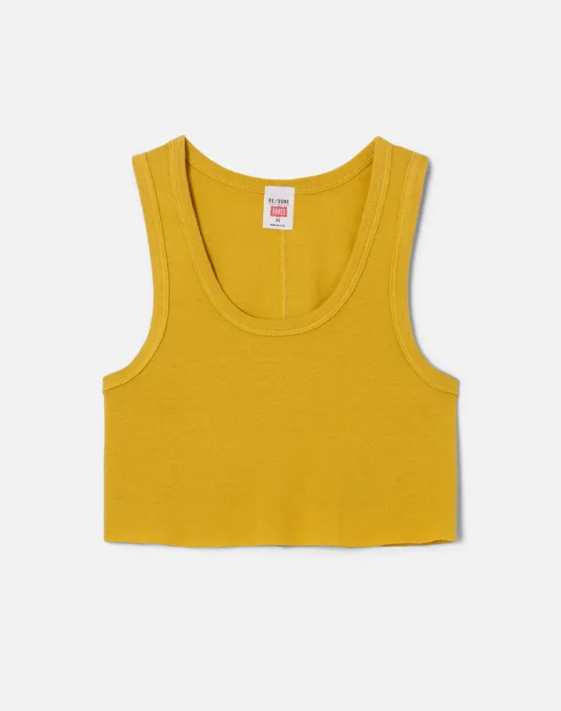 Cropped 60s Tank - Faded Dandelion made by Hanes