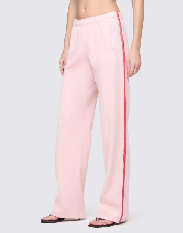 Sunland Track Pant - Pink Salt With Red made by Re/Done