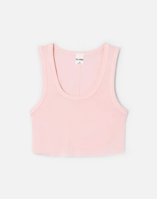 Cropped 60s Tank - Pink Salt made by Hanes