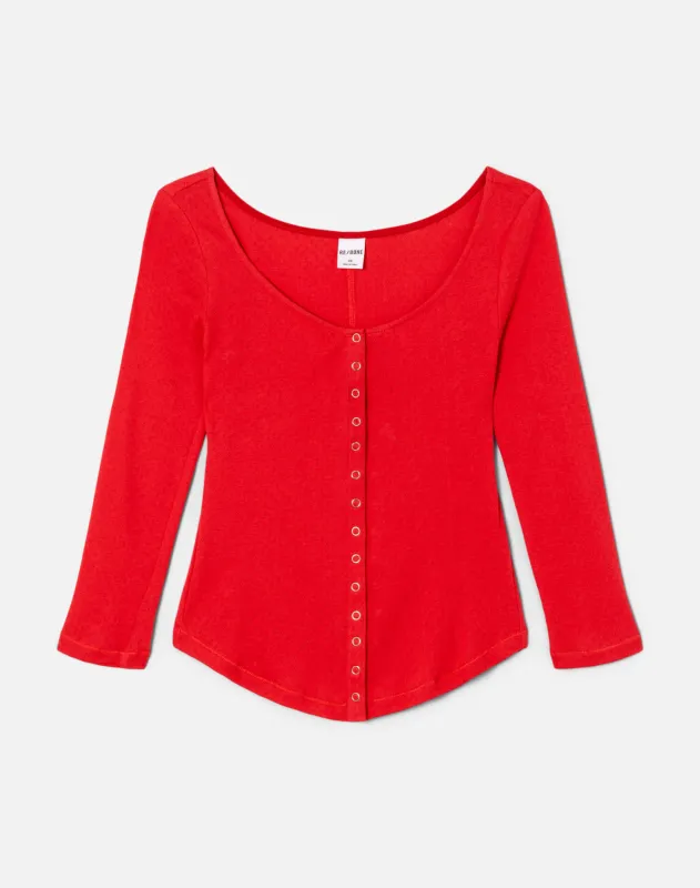 Olivia Top - Heritage Red made by Hanes