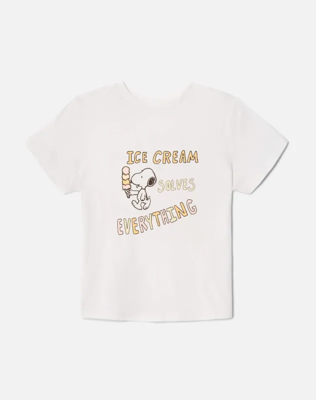 Classic Tee Snoopy Ice Cream - Vintage White made by Re/Done