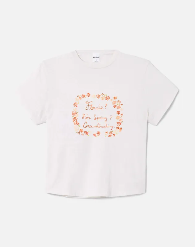 1950s Boxy Tee Florals - Vintage White made by Re/Done