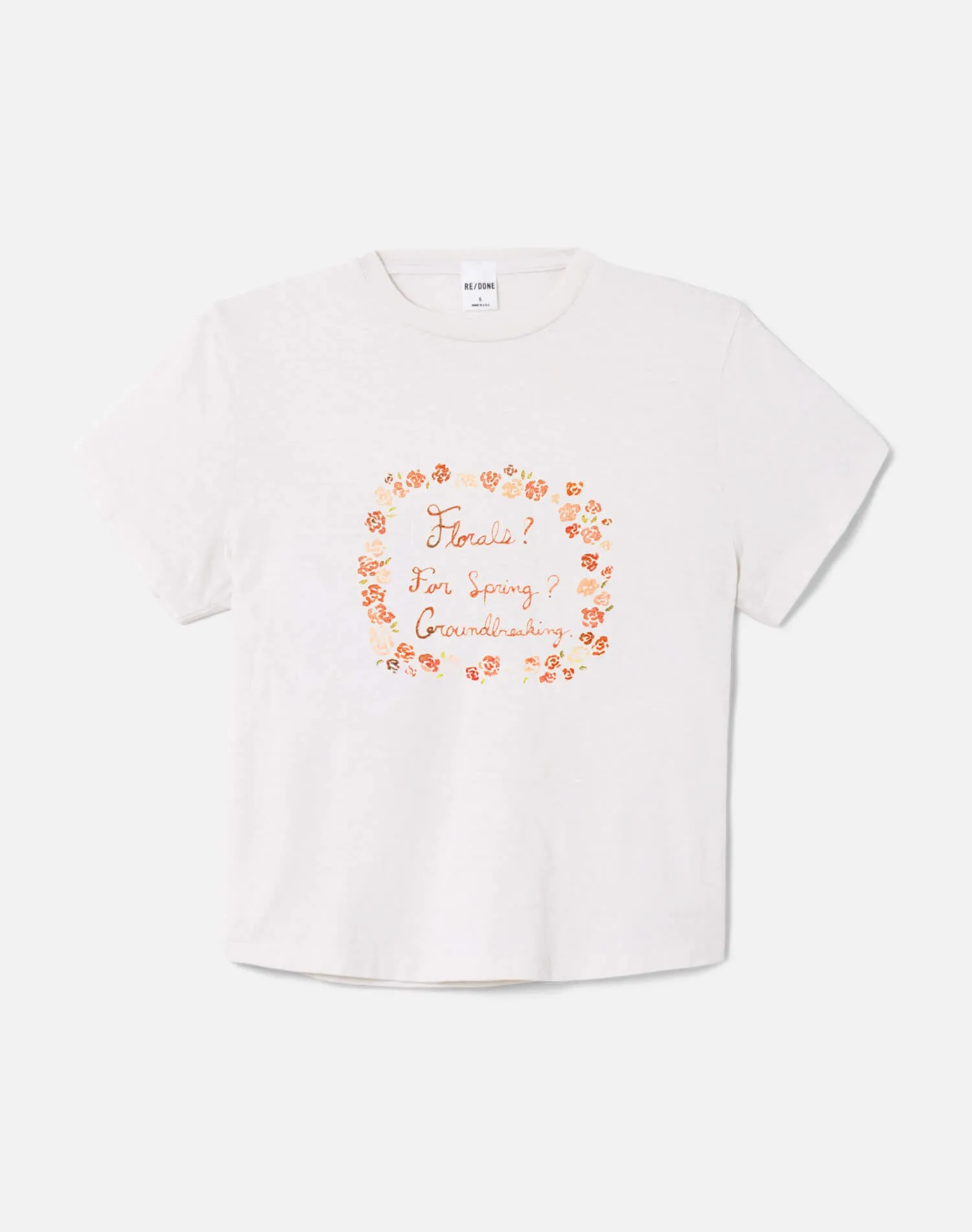 1950s Boxy Tee Florals - Vintage White sold by Re/Done