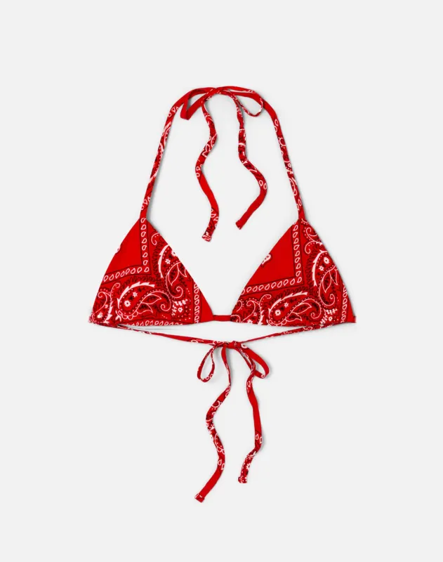 Upcycled Lola Tie Top - Red Bandana made by Re/Done