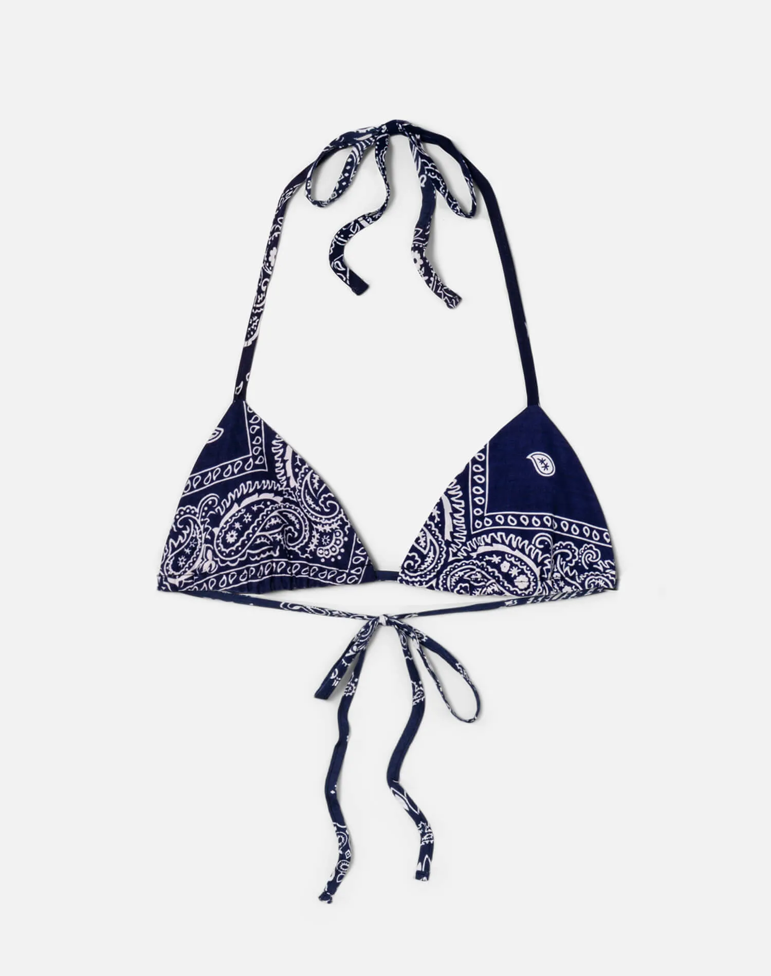 Upcycled Lola Tie Top - Navy Bandana sold by Re/Done