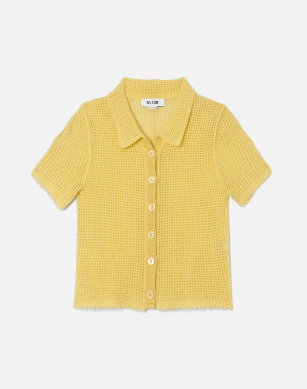 Amelia Cashmere Polo - Dandelion made by Re/Done