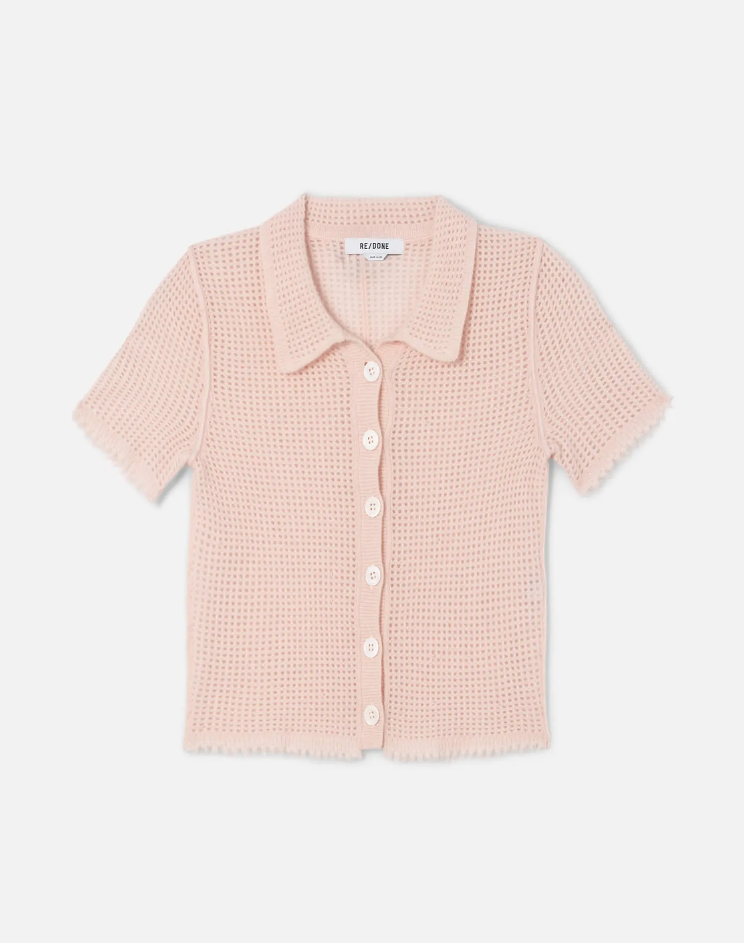 Amelia Cashmere Polo - Pink Salt sold by Re/Done