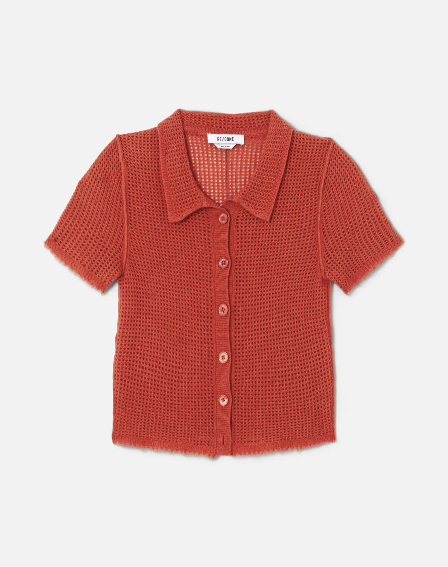 Amelia Cashmere Polo - Heritage Red sold by Re/Done