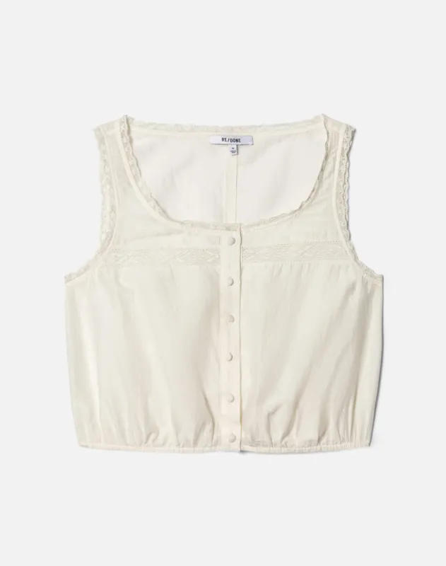 Allegra Top - Vintage White made by Re/Done