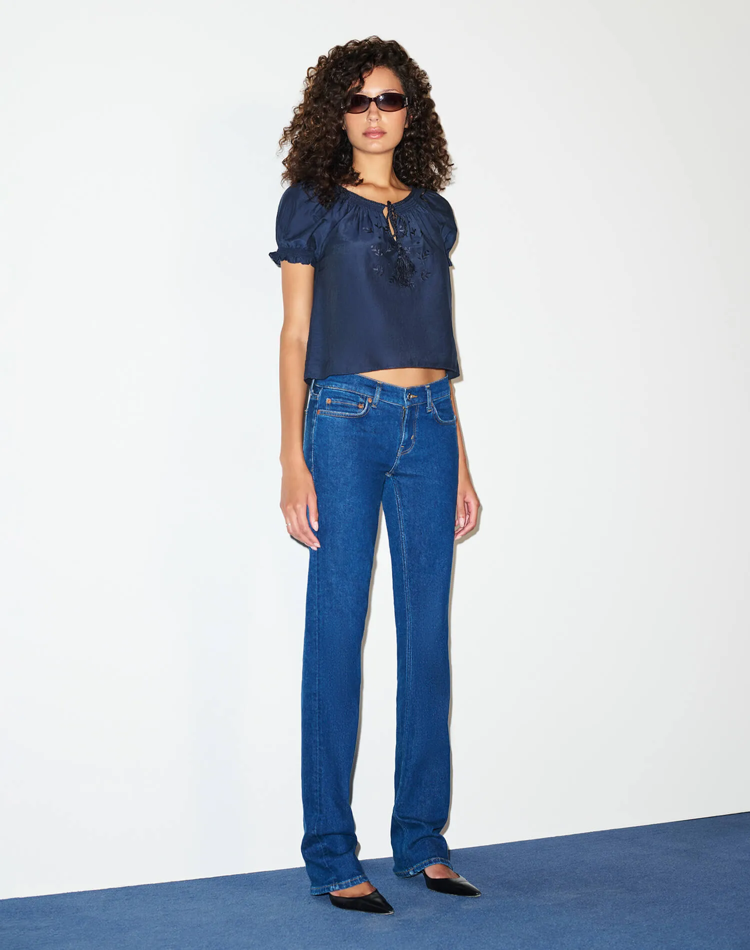 Katie Embroidered Top - Vintage Navy sold by Re/Done product image thumbnail 4
