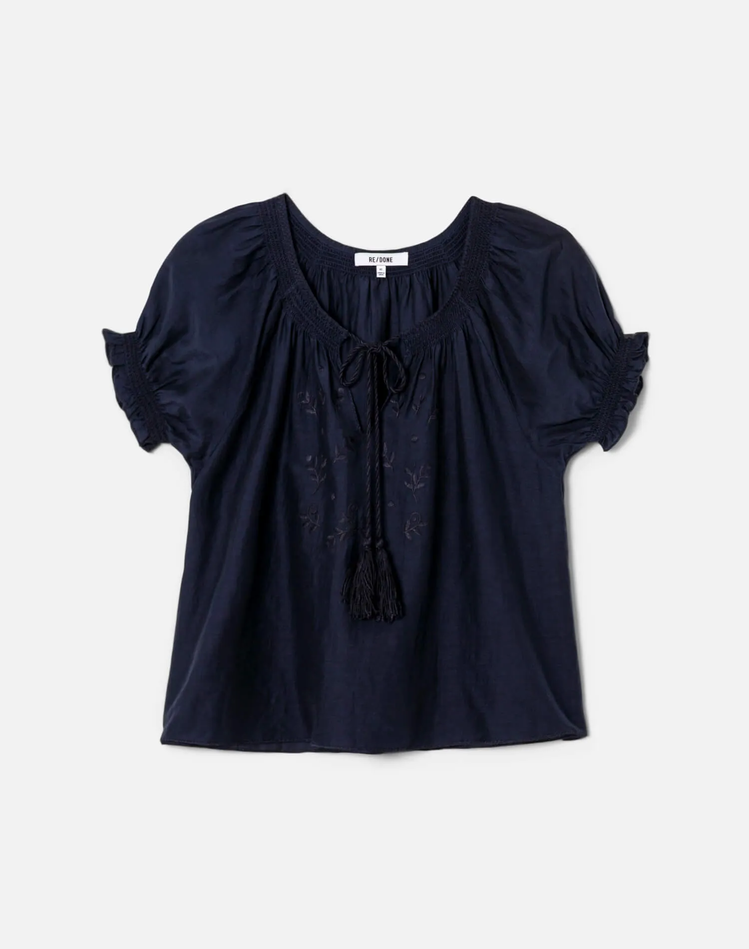 Katie Embroidered Top - Vintage Navy sold by Re/Done