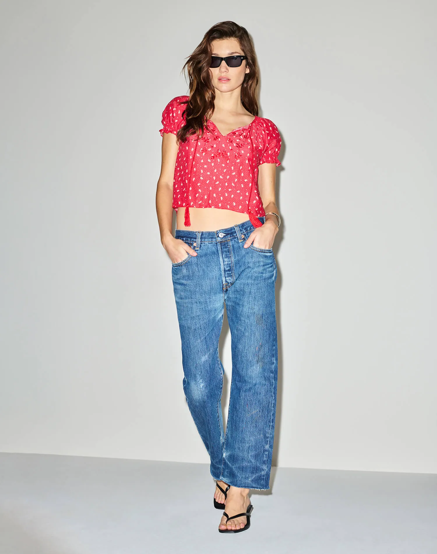 Katie Embroidered Top - Bandana sold by Re/Done product image thumbnail 2