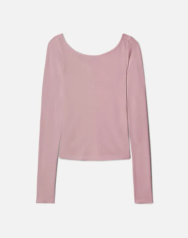 Ballet Long Sleeve - Rose Quartz made by Hanes