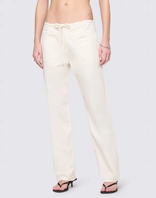 Laguna Pant - Crema made by Re/Done
