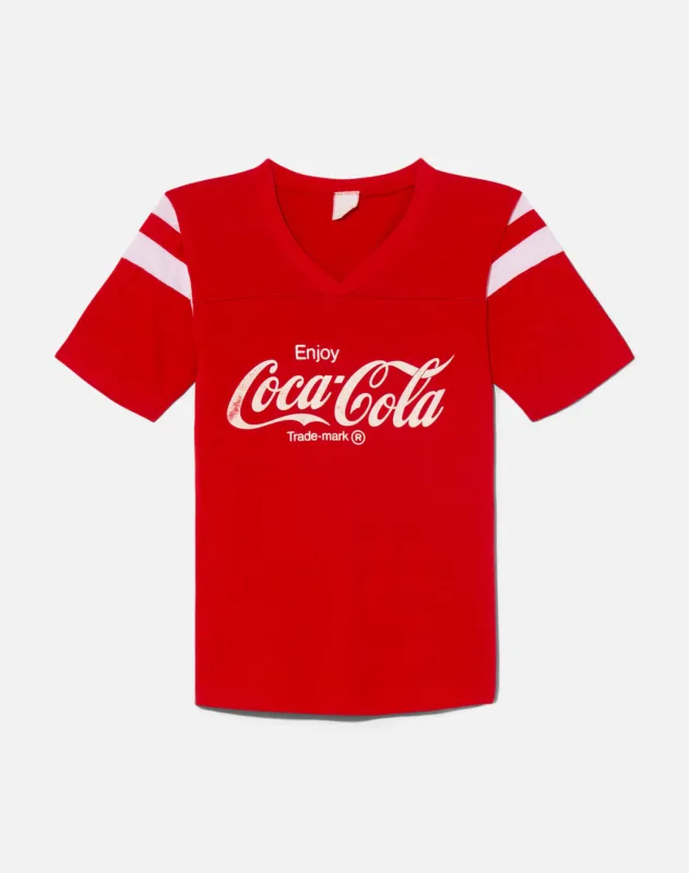Vintage 80s Coca Cola Jersey Tee -#1397 made by Re/Done