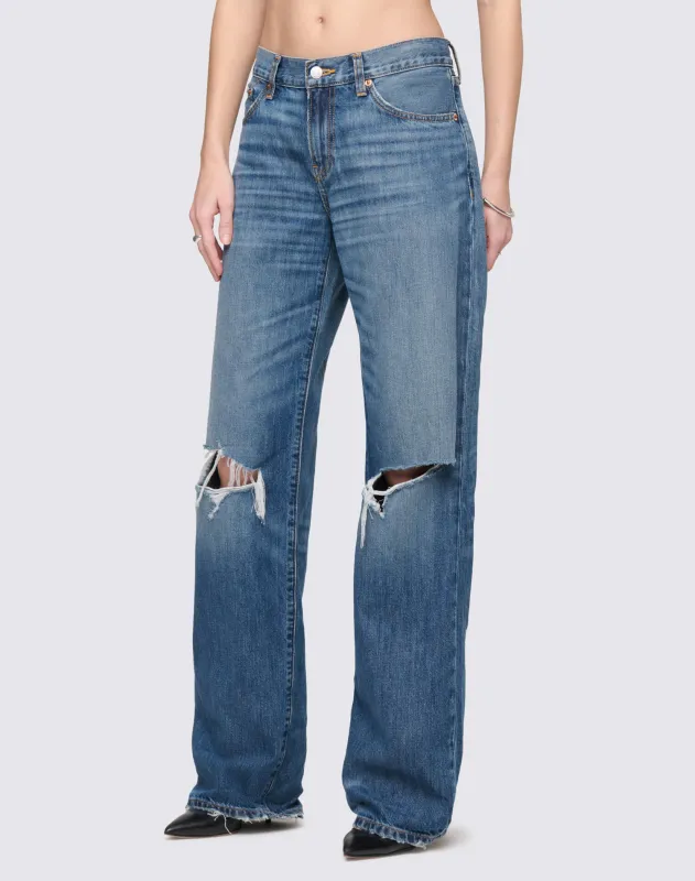 Loosie Jean - Night Bird Blue Destroy made by Re/Done