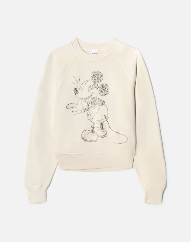Classic Crewneck Mickey Stud - Vintage White made by Re/Done