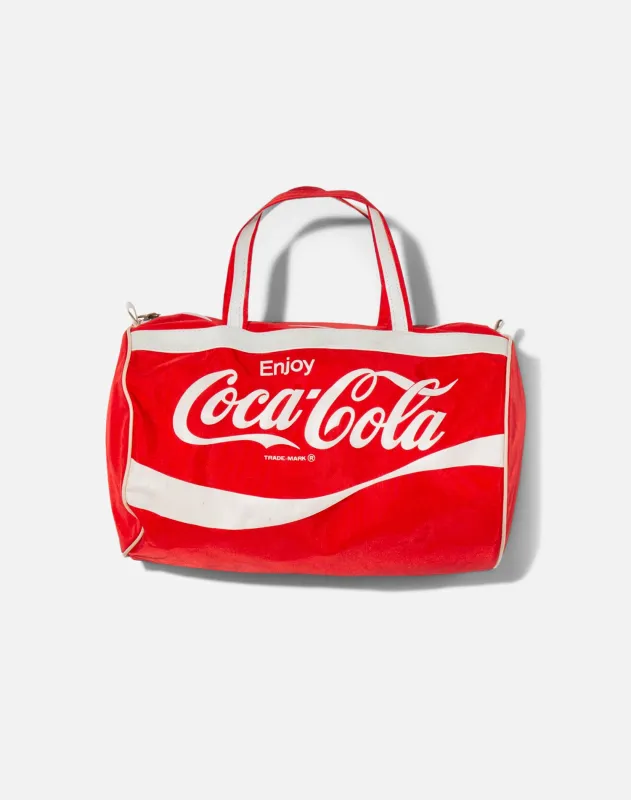 Vintage 80s Coca Cola Nylon Pool Duffle Bag -#1407 made by Re/Done