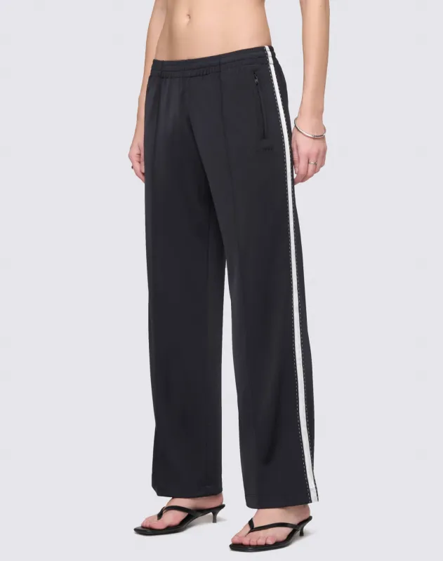 Mel Track Pant - Black With White made by Re/Done