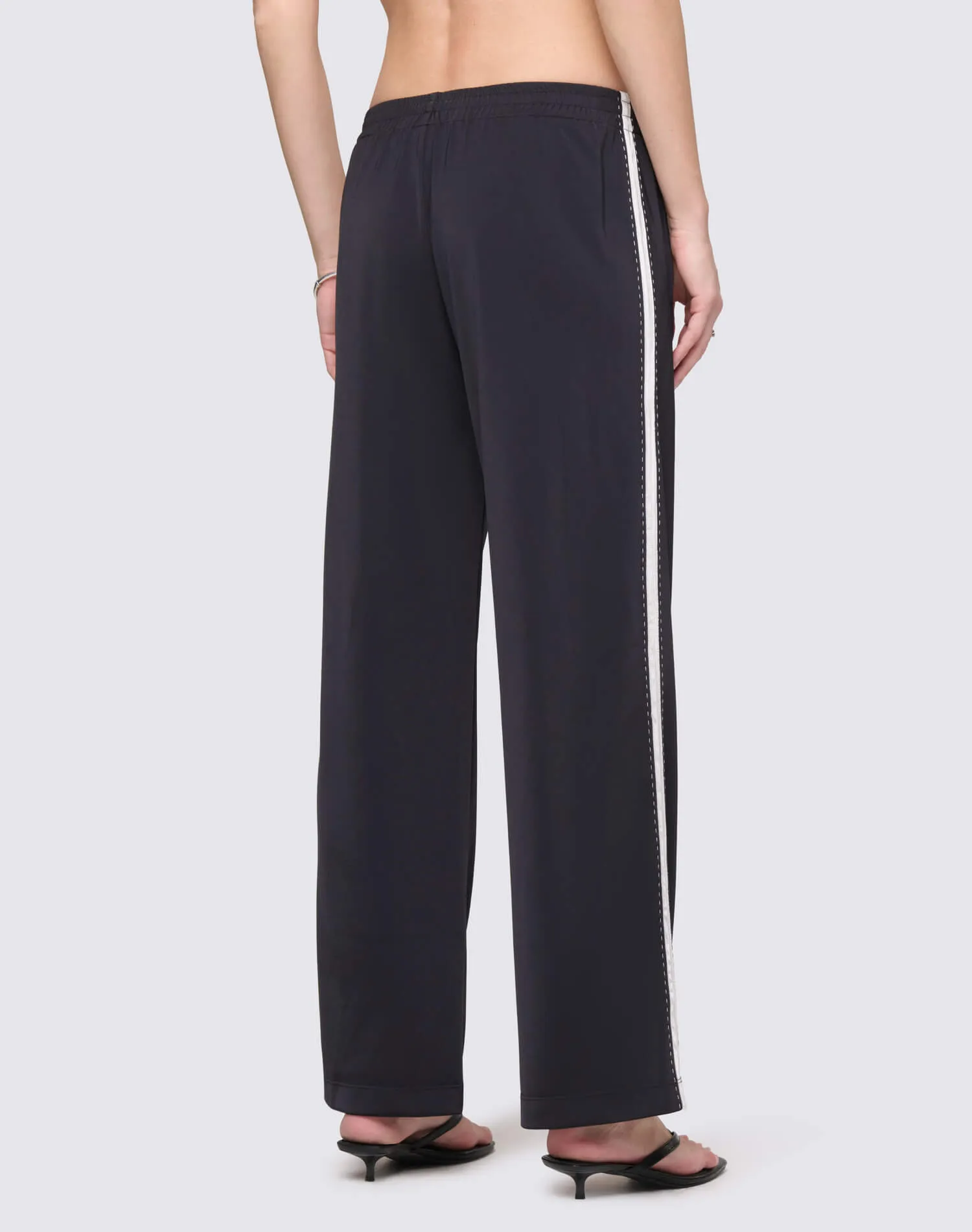 Mel Track Pant - Black With White sold by Re/Done product image thumbnail 3