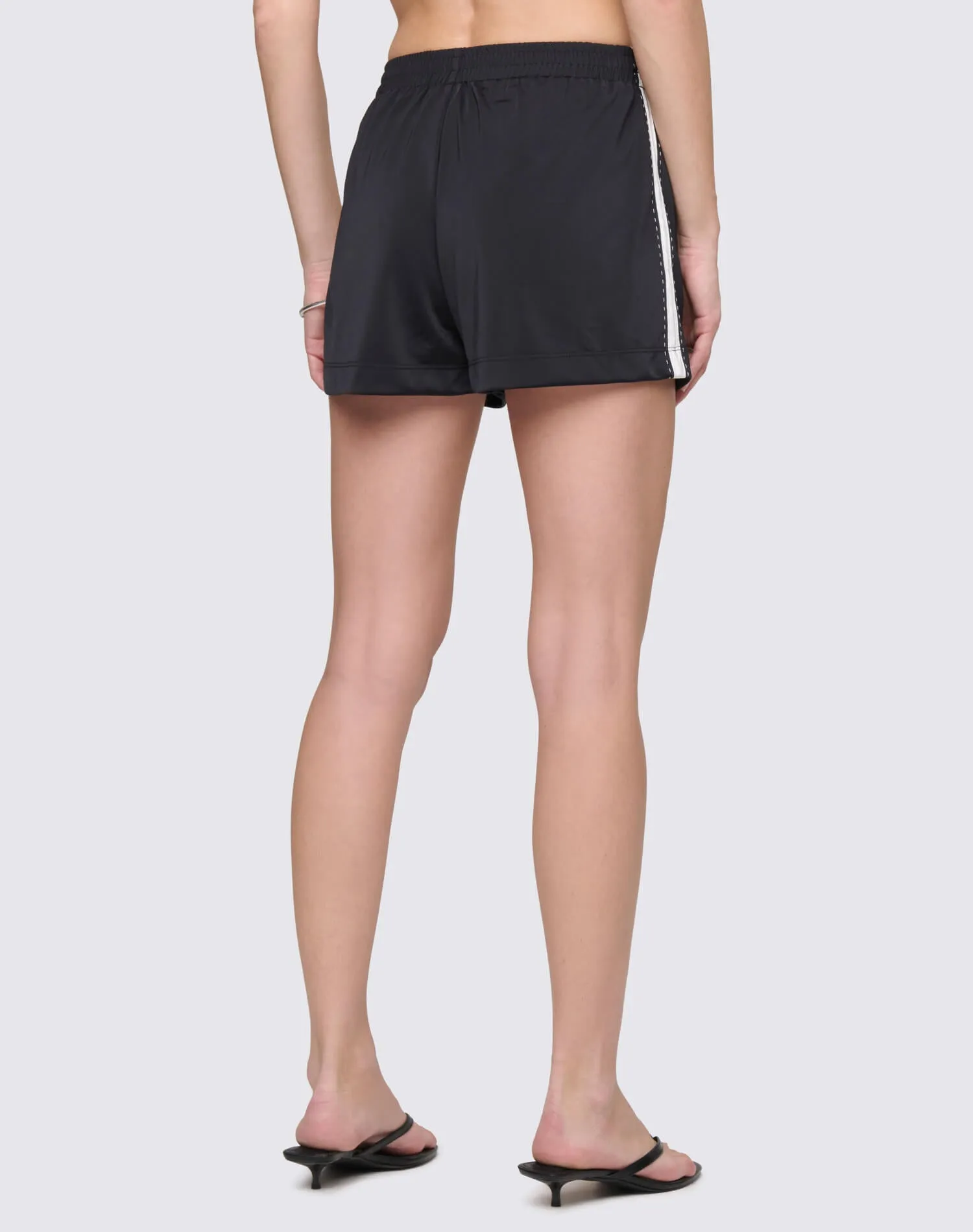A Frame Track Short - Black With White sold by Re/Done product image thumbnail 3